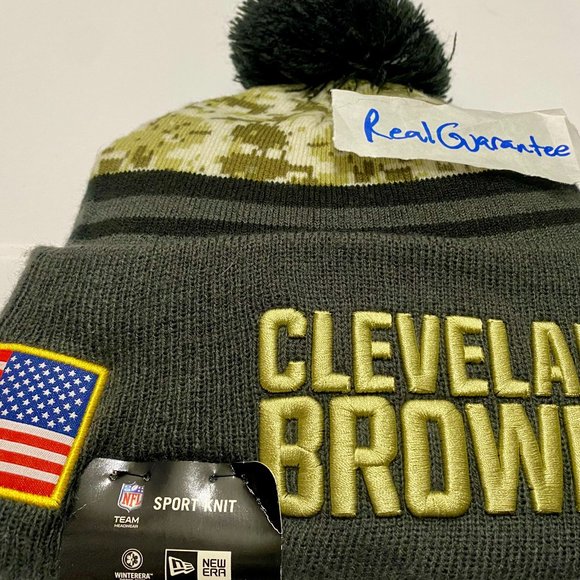 Nwt RARE 100% New Era 2016 Cleveland Browns Salute To Service Knit Hat NFL Sport